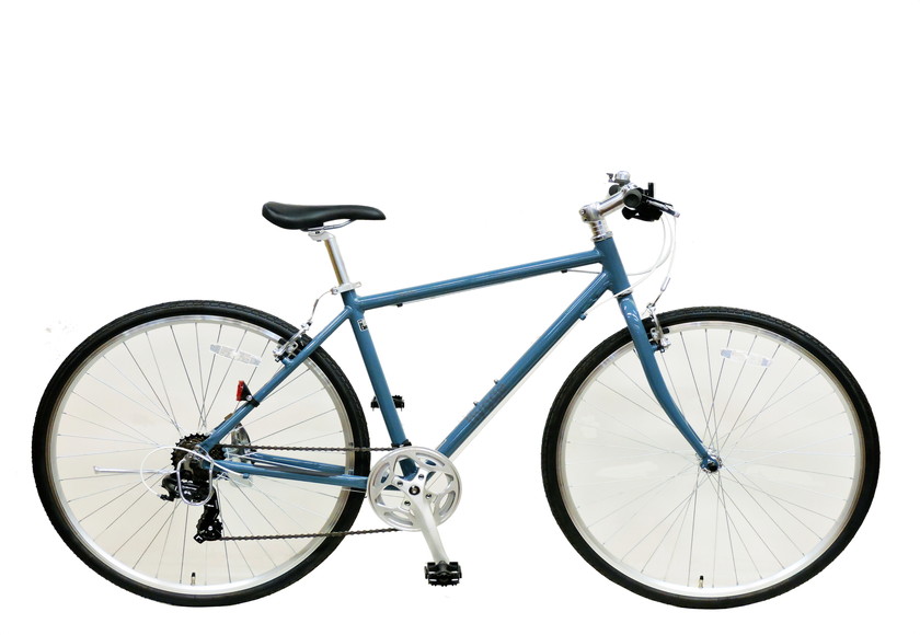 青いアルミクロスバイク 700C