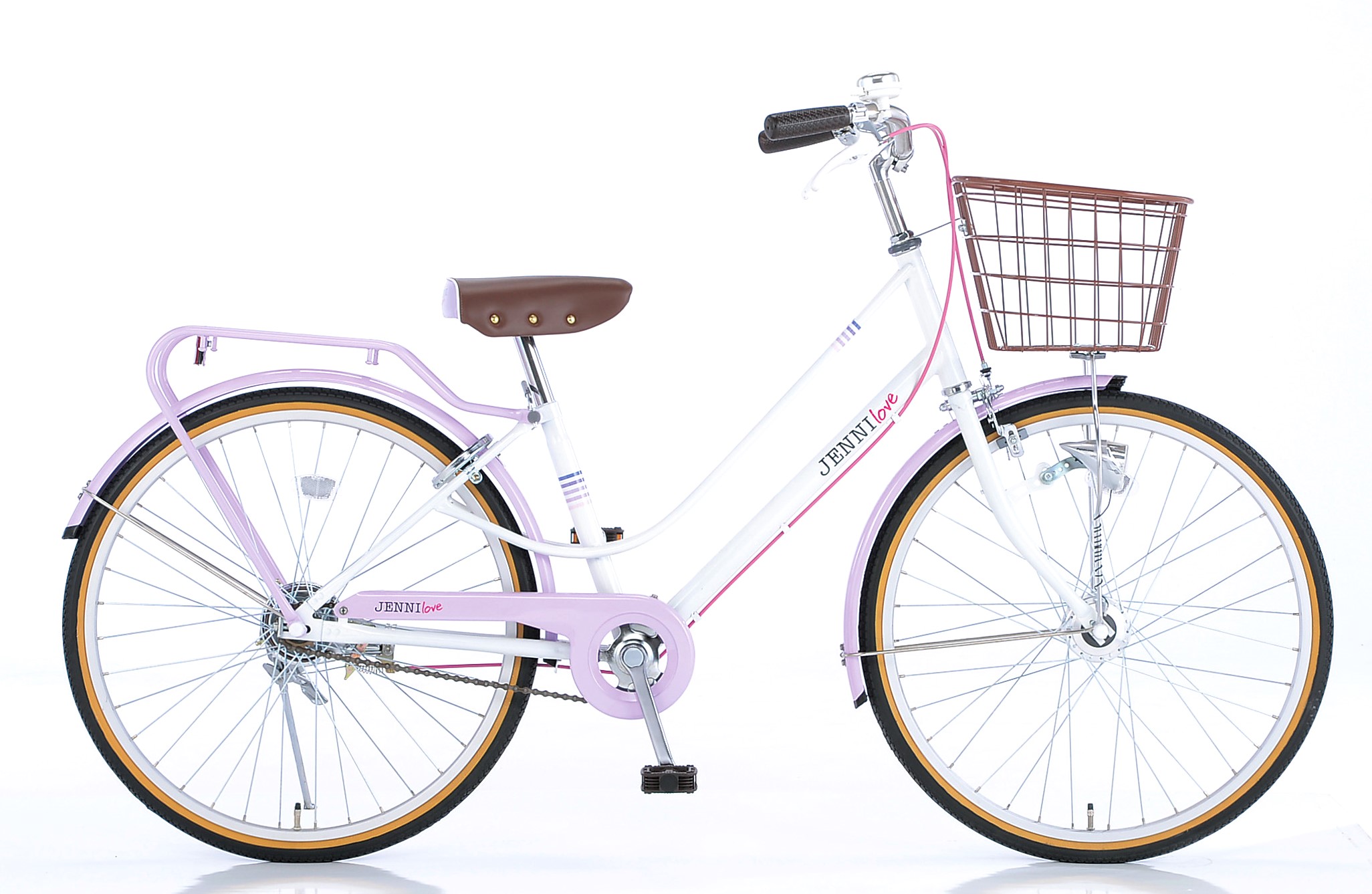 ブリヂストン 紫色 花柄デザイン キッズサイクル 自転車 本体