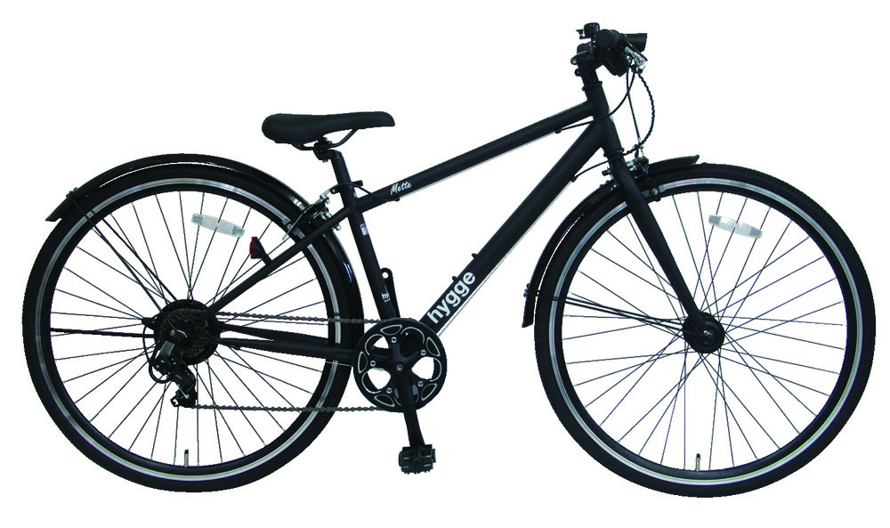 hygge メッテT 380mm 700C ホワイト 外装7段 LEDオートライト 前後泥よ