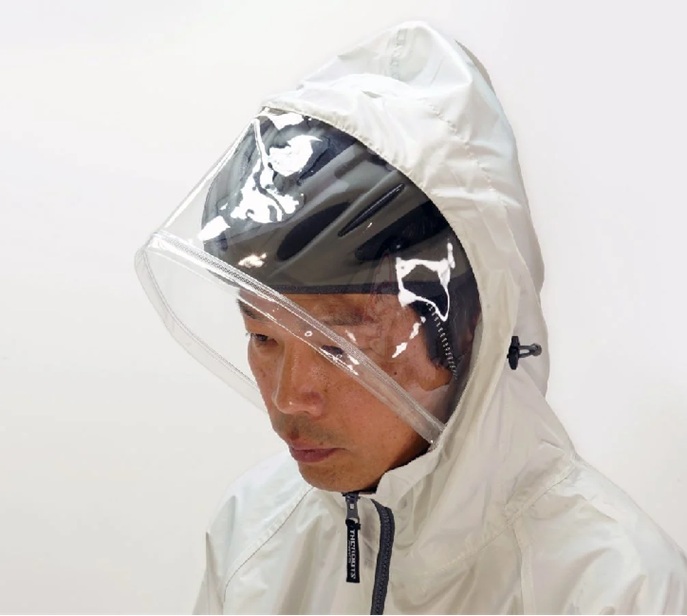サギサカ ヘルメット対応 リュックが背負えるレインウェア