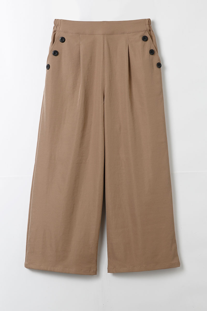 UrbanSmart サラチノボタンワイドパンツ アイボリー M【1週間