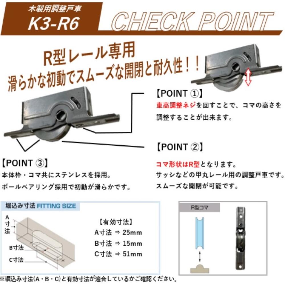 調整戸車 バラ袋入 K3-R6 | イオン九州オンライン