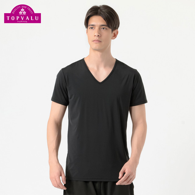 メンズ PEACE FIT 半袖Vネックシャツ COOL強力接触冷感 UV対策 シロ M