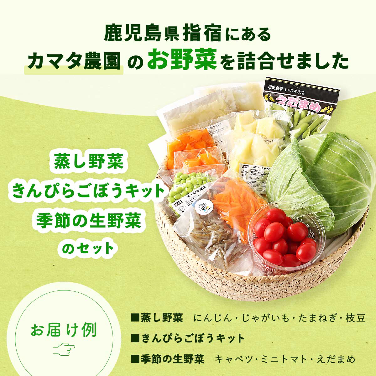 自然の恵みあふれる指宿のお野菜セットA （蒸にんじん 200g×2、蒸