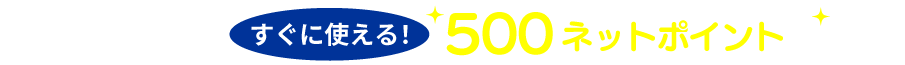 新規会員登録で 500ネットポイント 進呈！