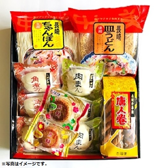 福建 麺・菓子・点心セット(ちゃんぽん・皿うどん・唐人巻・角煮万十