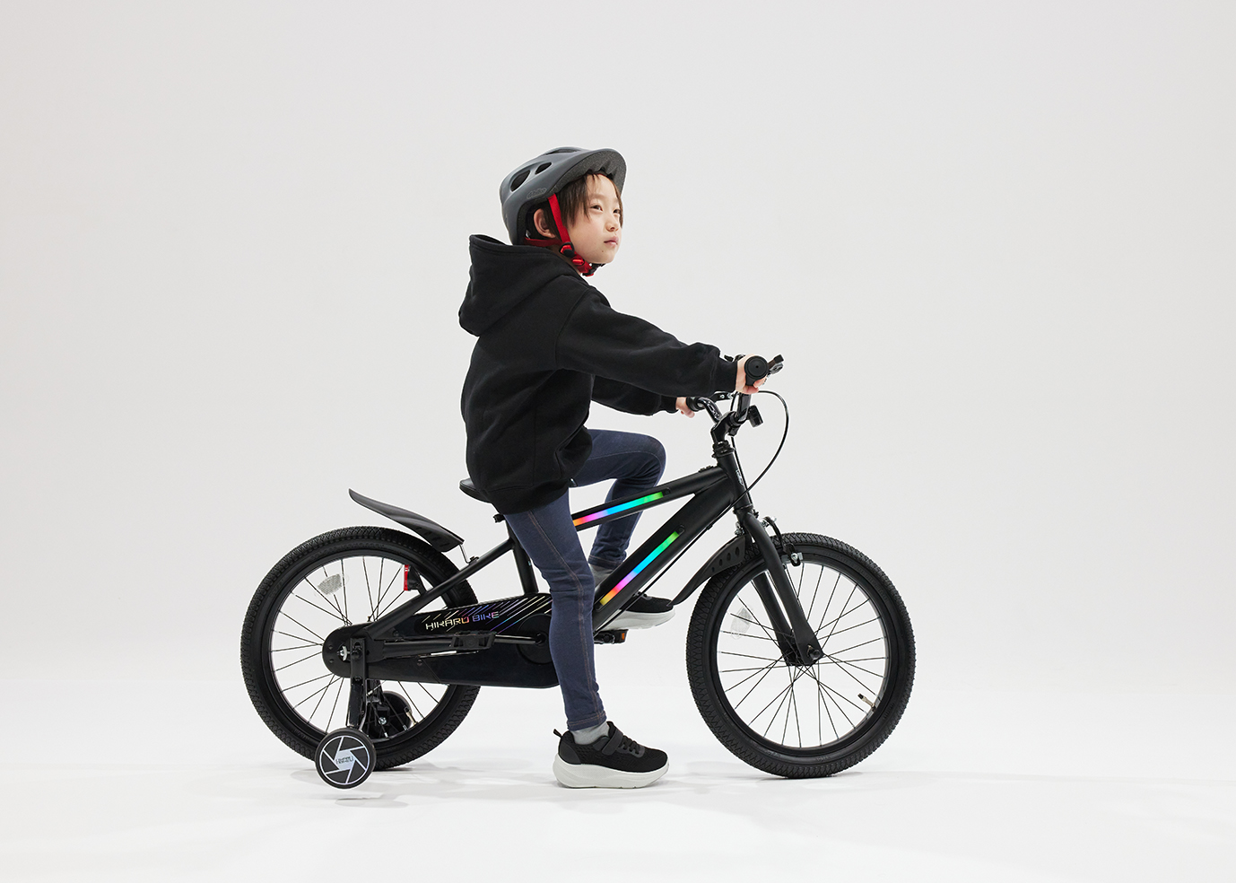 アイデス 光るバイク 18型 マットブラック キッズ 子供 | 【公式