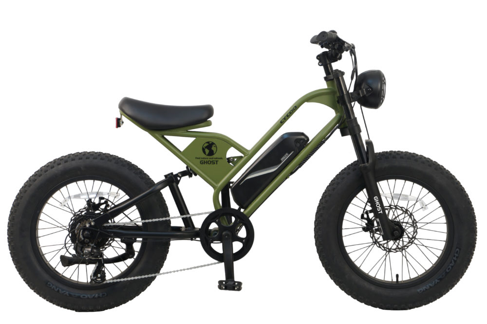 CYCOOゴースト電動ファットバイク20走行140㎞ CYCOO GHOST(ゴースト) FATBIKE 20型 マットカーキ 電動アシスト