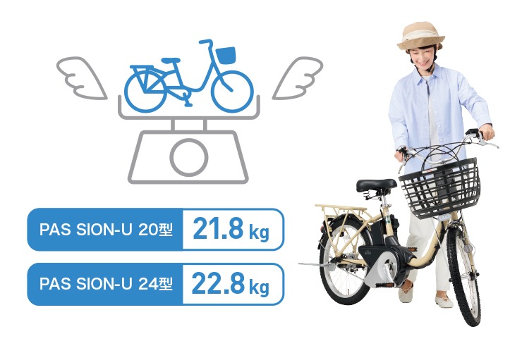 EC限定価格】ヤマハ 2026 SION-U 24型 シアンブルー 電動アシスト