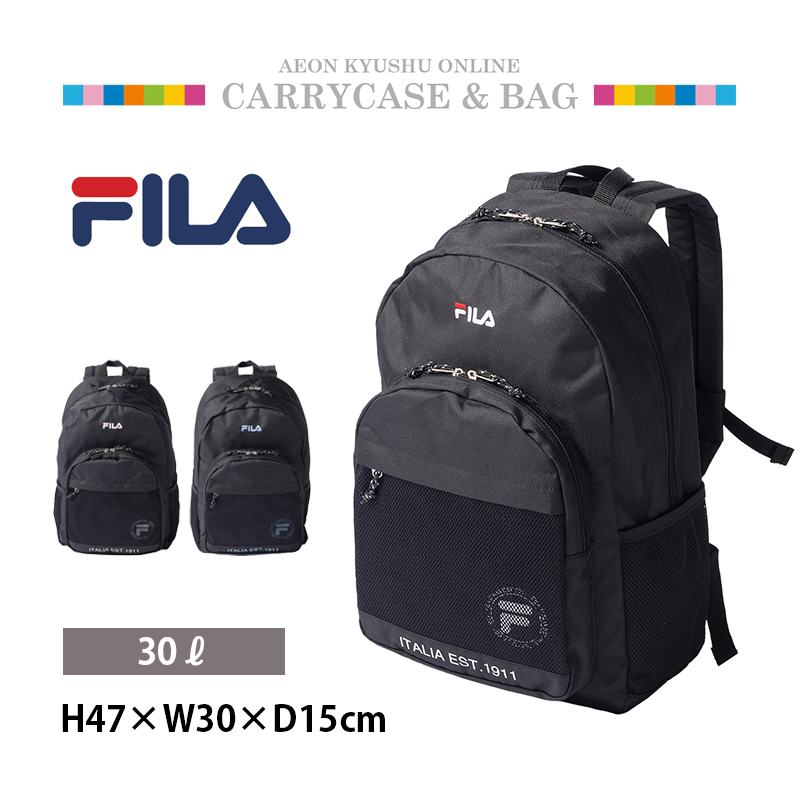 FILA フィラ メロディラウンドリュック ブラック(ホワイトロゴ 