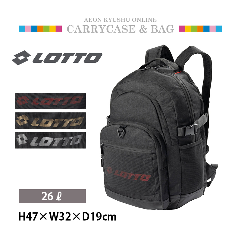 y2k LOTTO（ロット）　リュック LOTTO ロット メッシュリュック ラウンドリュック ブラック(レッドロゴ