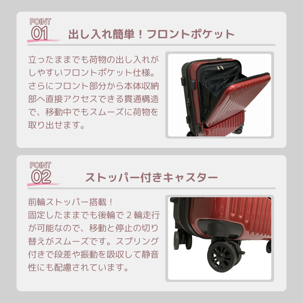 ヴィットリーニ フロントオープンツートンキャリー M ネイビー