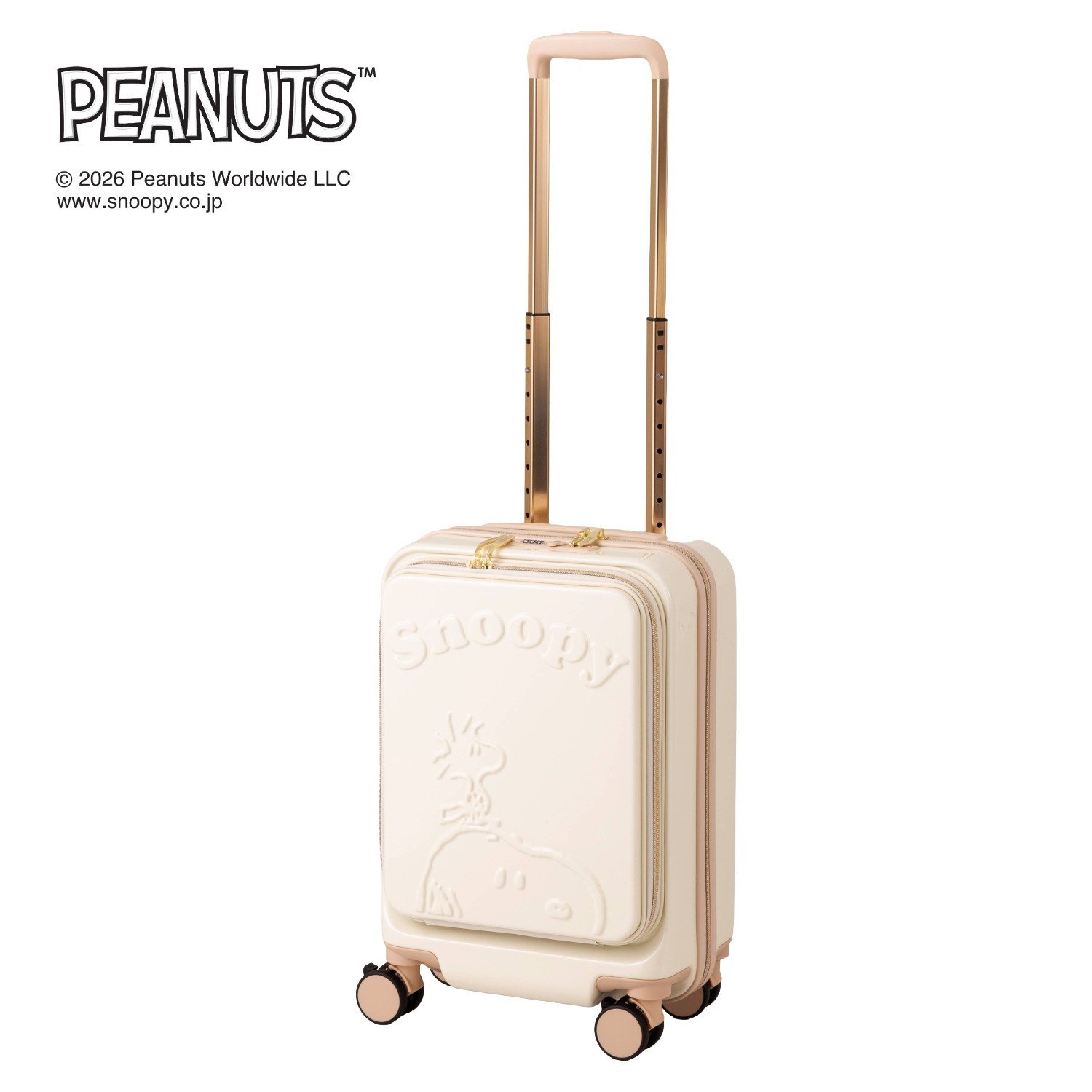 PEANUTS スヌーピー フロントオープンキャリーケース SS アイボリー