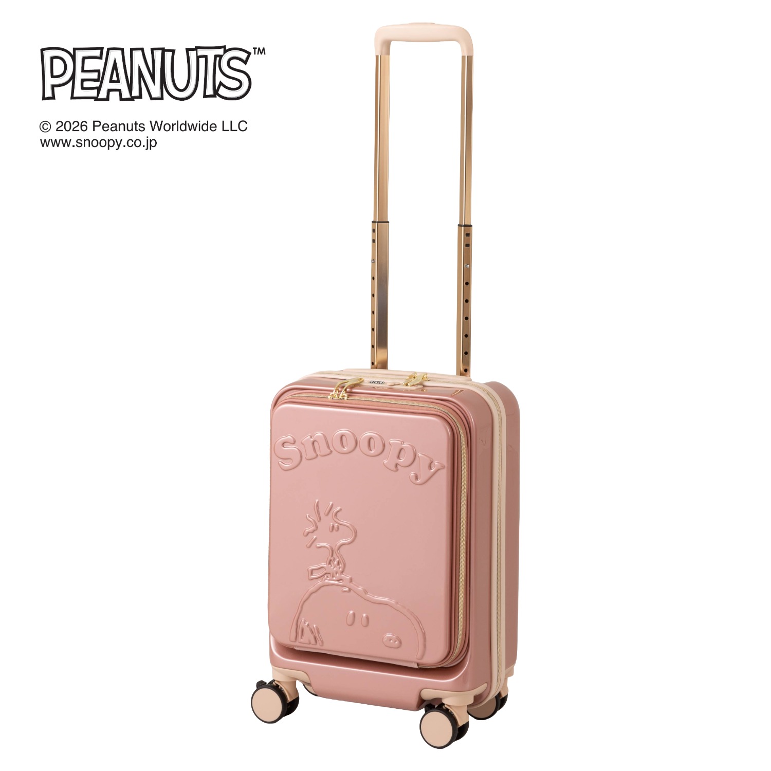 PEANUTS スヌーピー フロントオープンキャリーケース SS ピンク