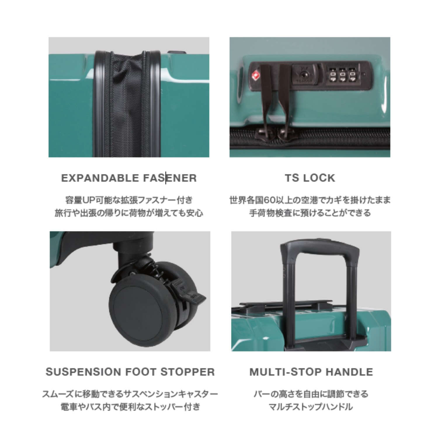 スポルディング 1ルームフロントオープンキャリーケース M ブラック