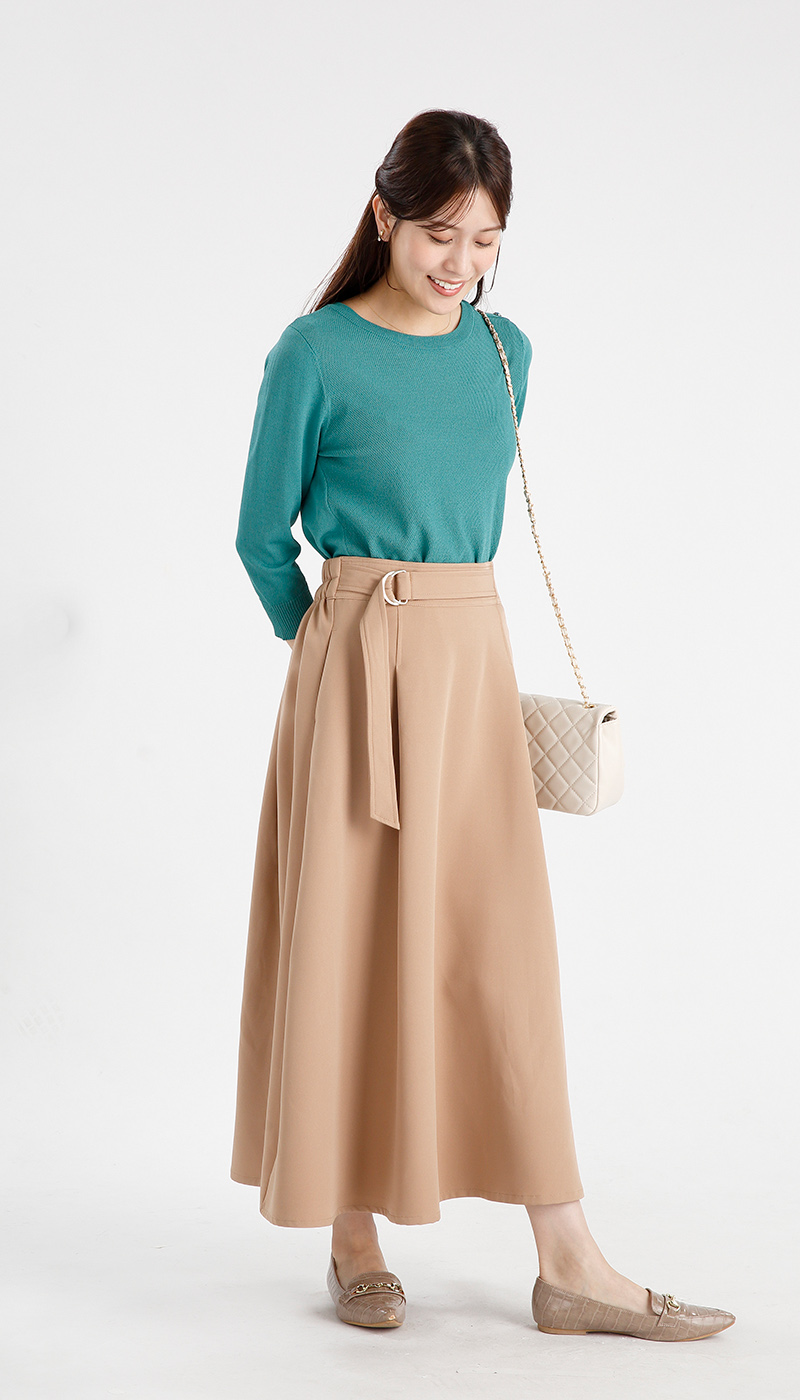 UrbanSmart ダブルクロスフレアスカート ベージュ M【1週間～10日後の