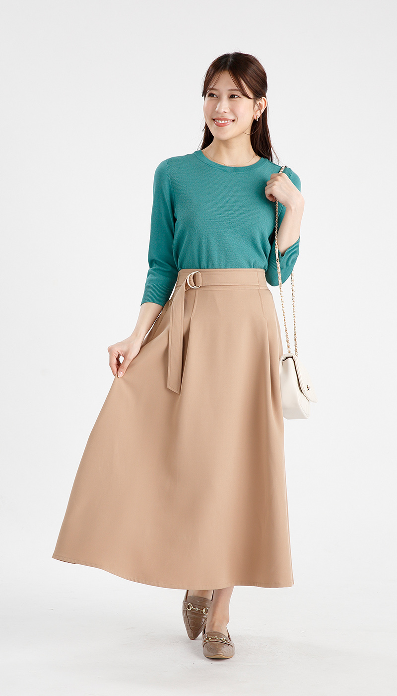 UrbanSmart ダブルクロスフレアスカート ベージュ M【1週間～10日後の