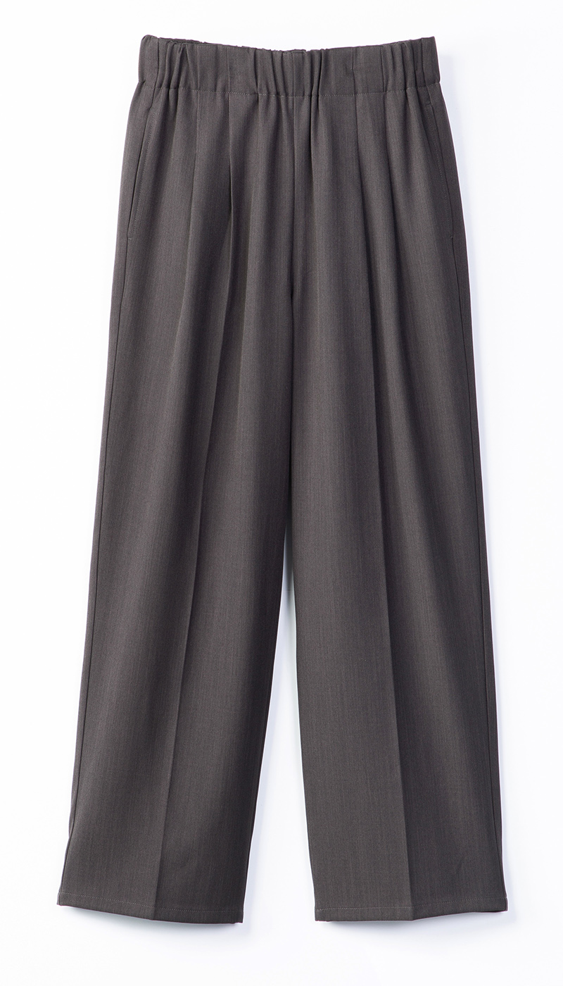 UrbanSmart 2タックプレスワイドパンツ チャコールグレー M【1週間～10