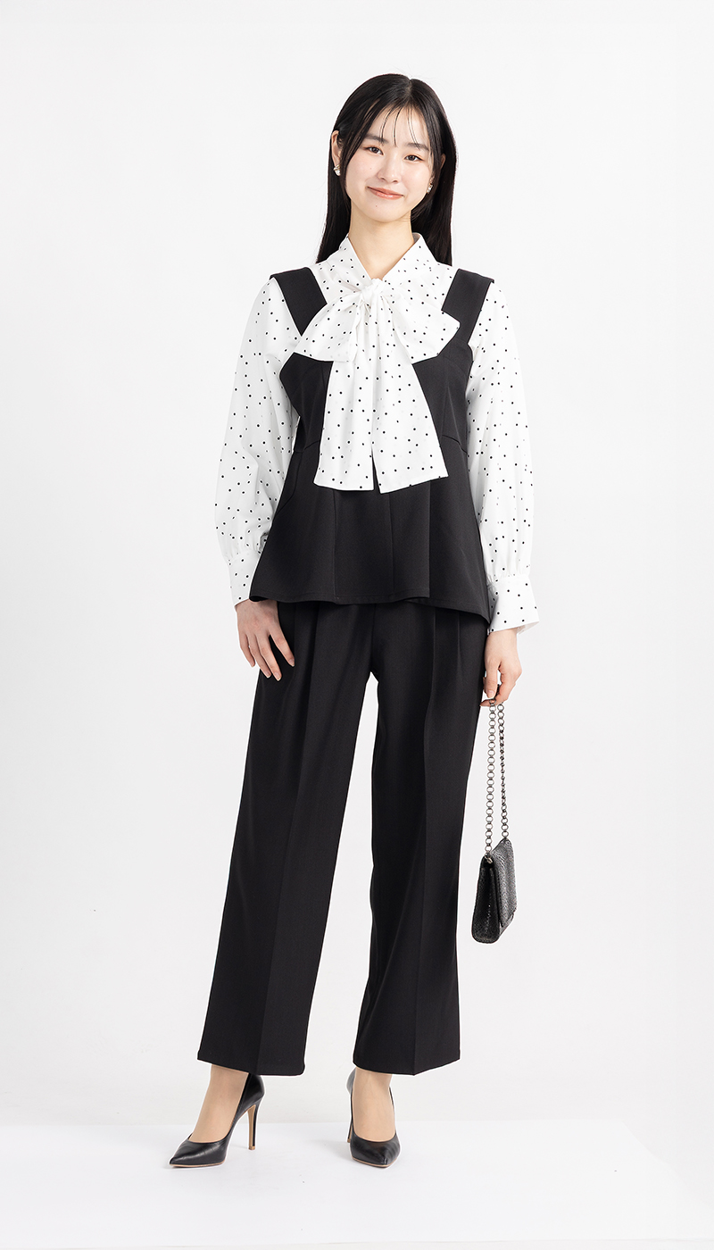 UrbanSmart ボウタイブラウス LL ホワイト【1週間～10日後のお渡し