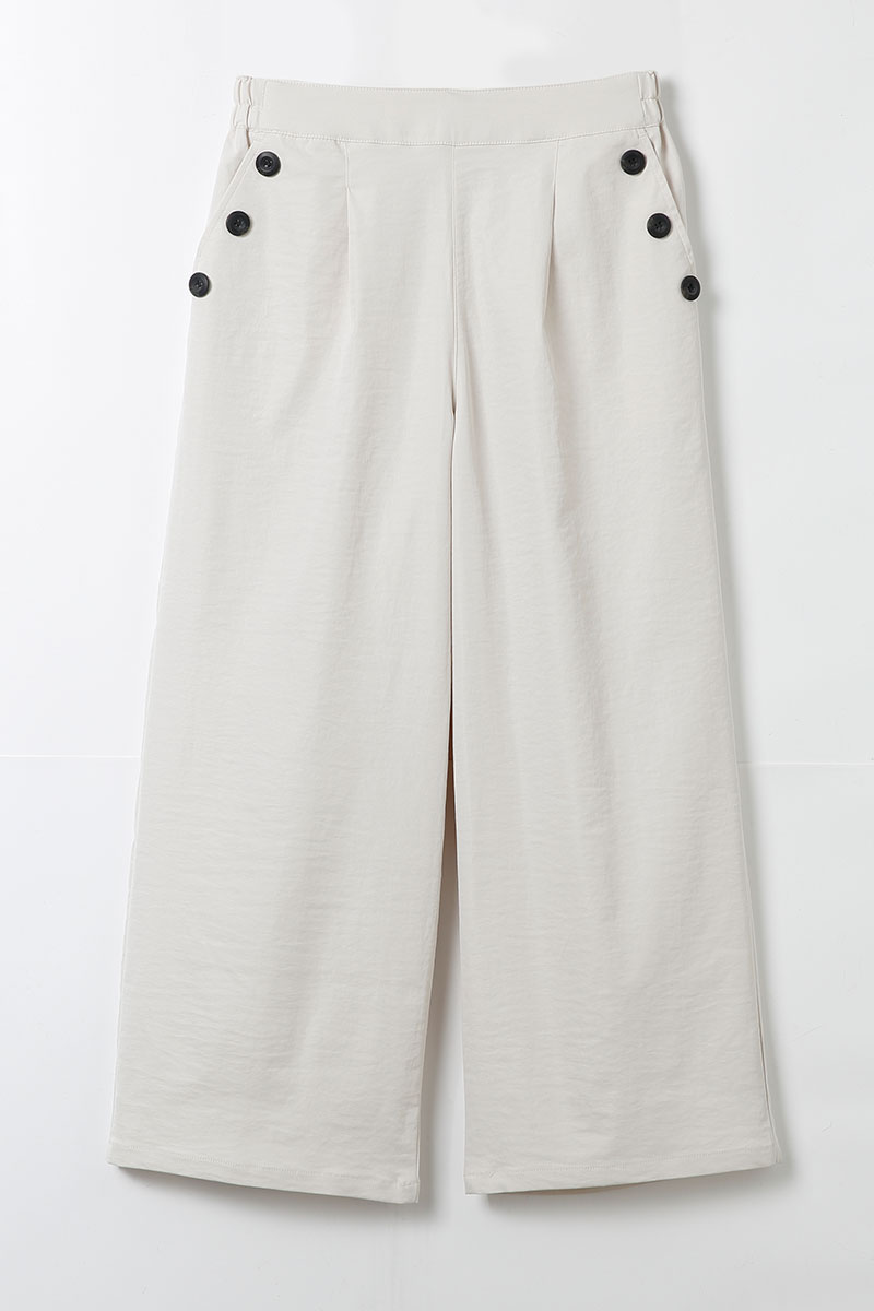 なぽりたん32　 ワイド863 ワイド600　ミルキーホワイト　2セット UrbanSmart サラチノボタンワイドパンツ アイボリー M【1週間