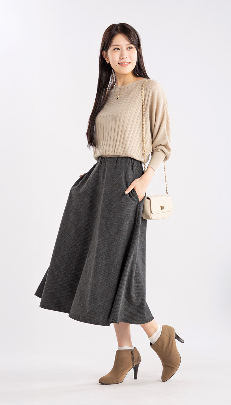 L.elu スカート　グレー UrbanSmart エアリーフィット スカート チャコールグレー M【1週間～10