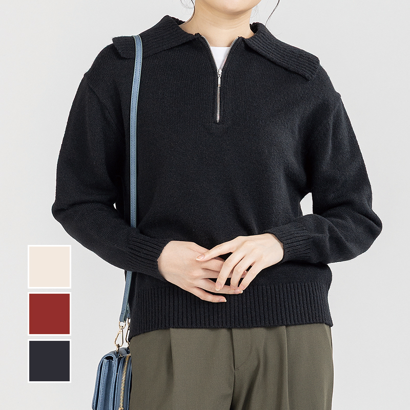 UrbanSmart 襟付きハーフジッププルオーバー ブラック M【1週間～10