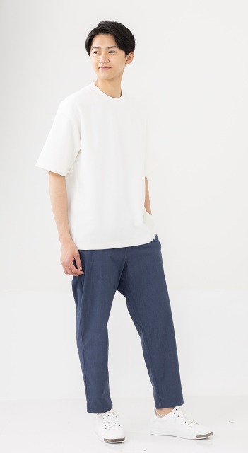 july nine イージーパンツ　M ネイビー ストライプワイドイージーパンツ | ファッション通販サイト NUGU