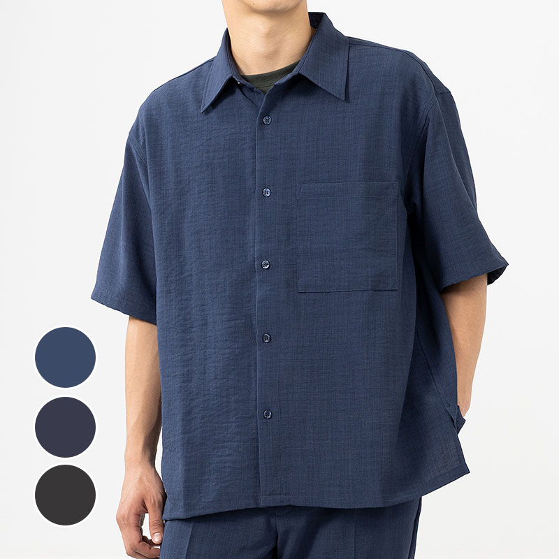 美品 エストネーション L相当 麻100% レギュラーカラー長袖シャツ◆ブルー FREAK'S STORE シャツ NEW LOOSE FIT BROAD RC SHIRT LS/ニュー