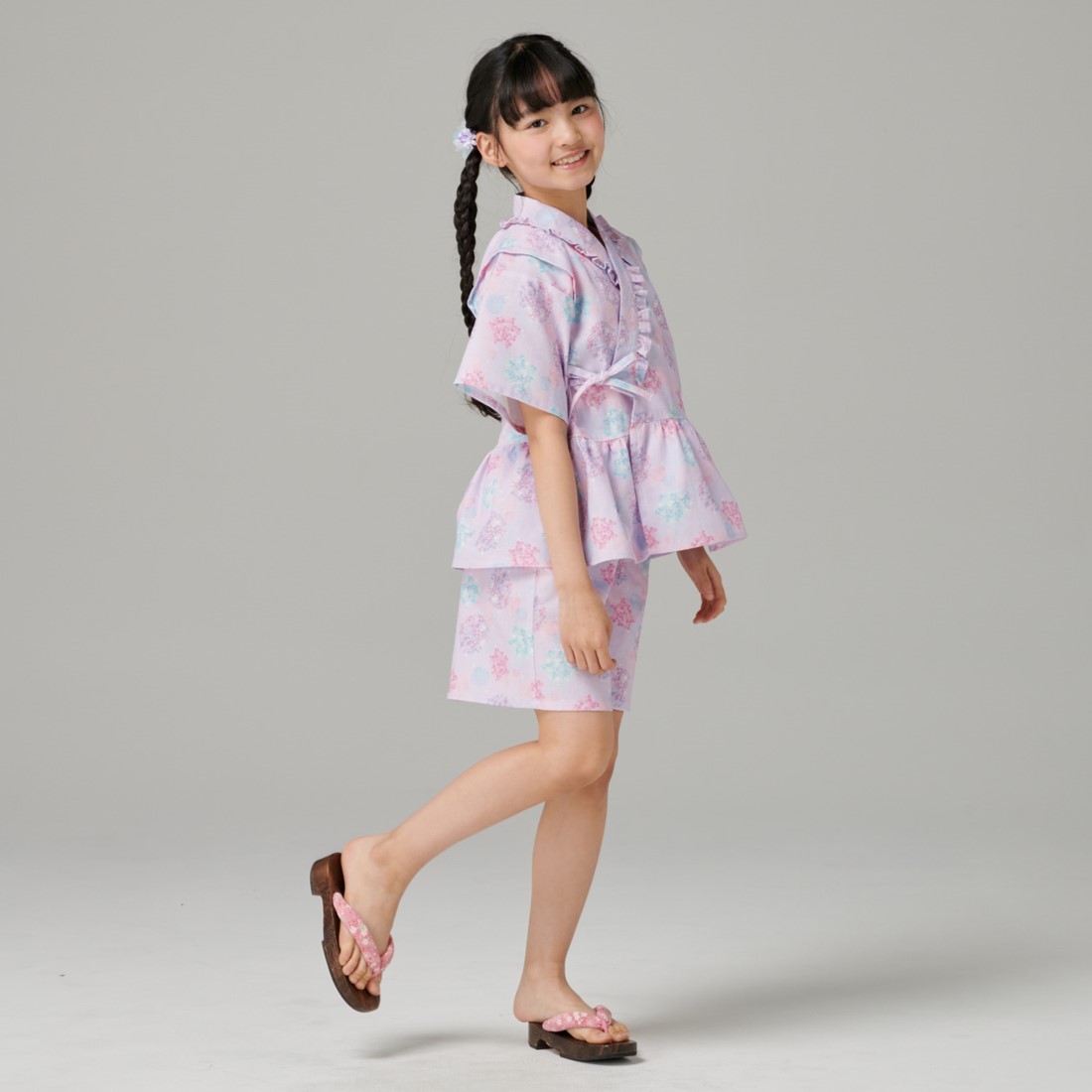 キッズ 甚平 プリント 紫陽花柄 130cm | 【公式】イオン九州