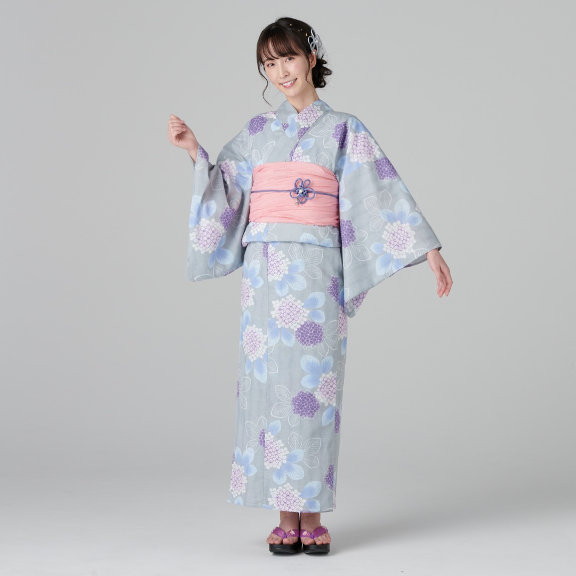 KUSUMI ゆかた 帯の2点セット レディス(紫陽花) KUSUMI ゆかた 2点セット レディス | イオンスタイルオンライン