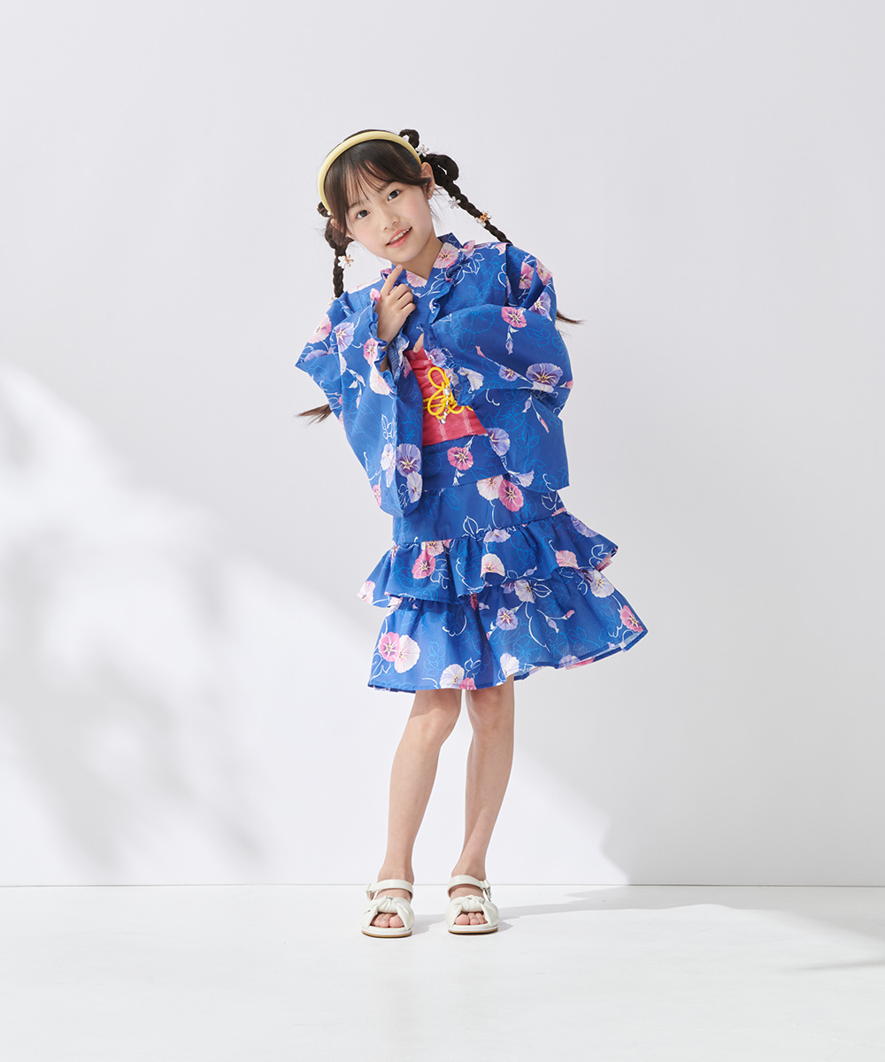キッズ】 ゆかたドレス 浴衣ドレス 2点セット 朝顔 110 | 【公式
