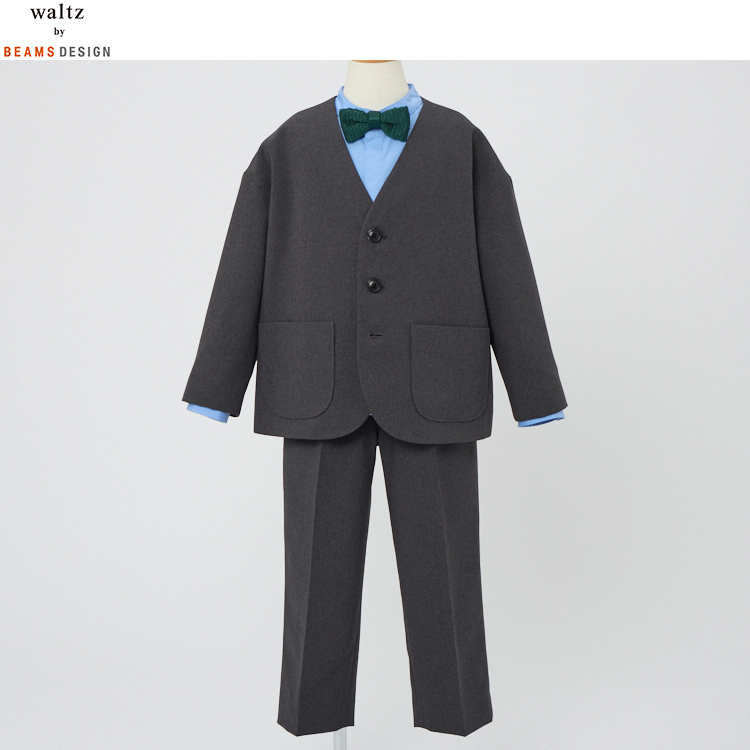 waltz by BEAMS DESIGN ノーカラージャケットスーツ グレー 130cm