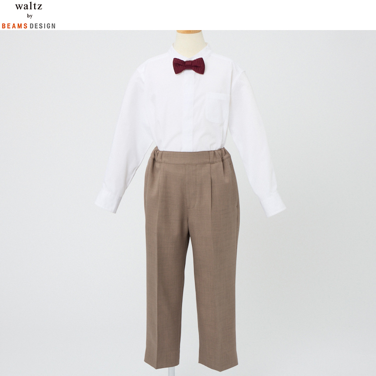 waltz by BEAMS DESIGN ノーカラージャケットスーツ ベージュ 130cm
