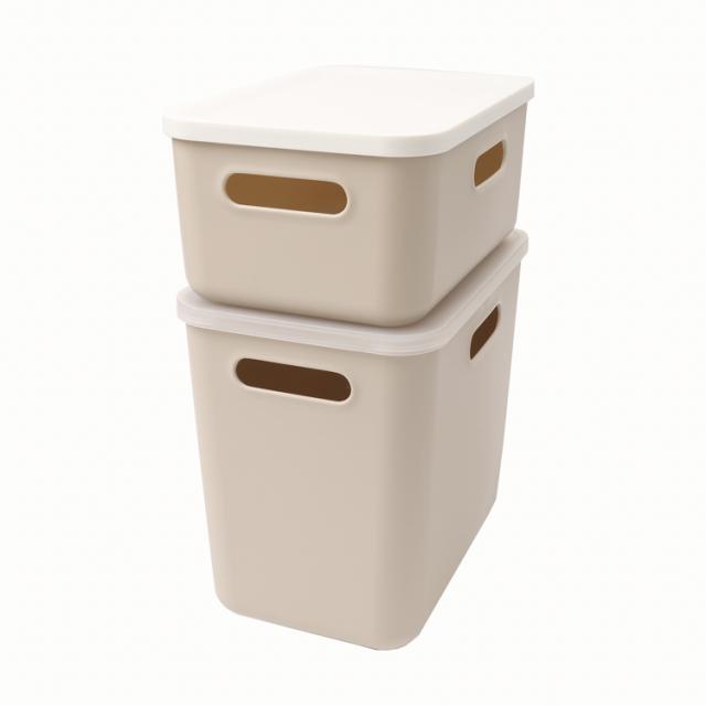 ホームコーディ やわらか収納ボックスハーフ 浅型 グレージュ | 【公式