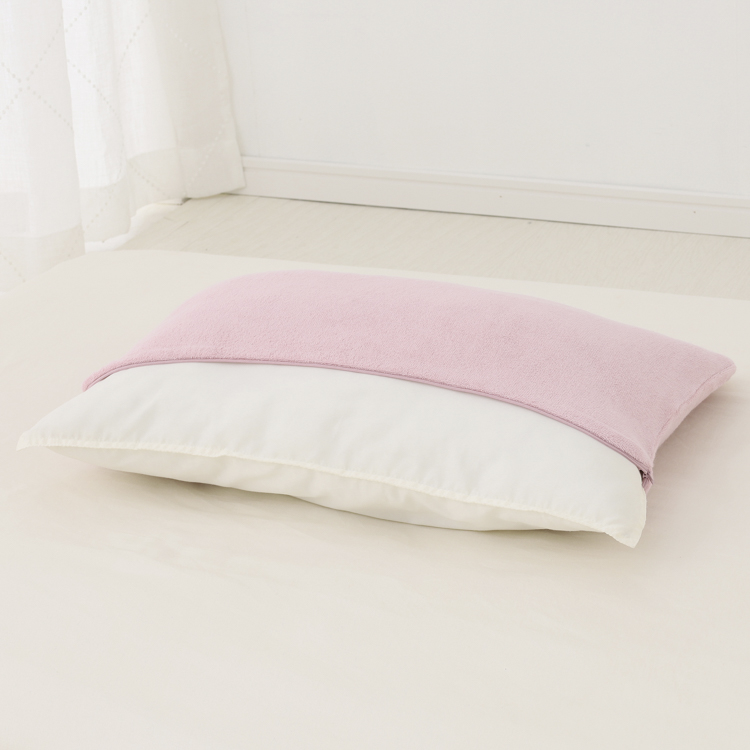 ホームコーディ のびのびまくらカバー パイル ピンク 35×50cm用