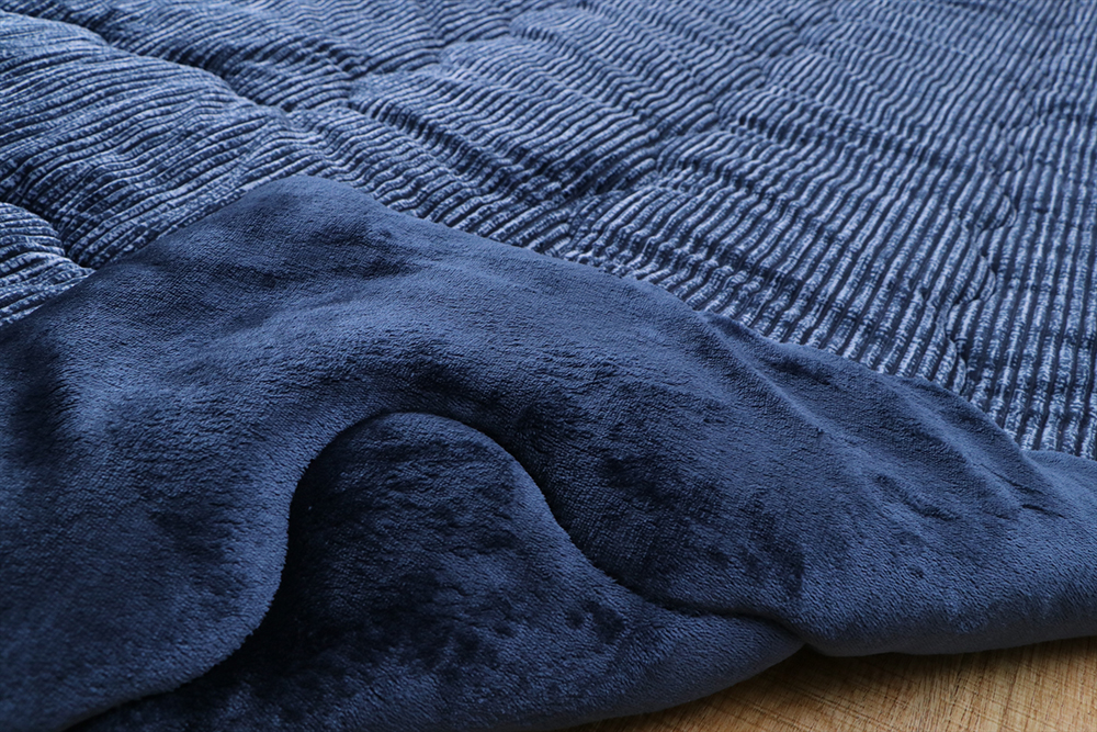 こたつ布団 無地 コーデュロイ調 抗菌防臭 グランド ネイビー 約205