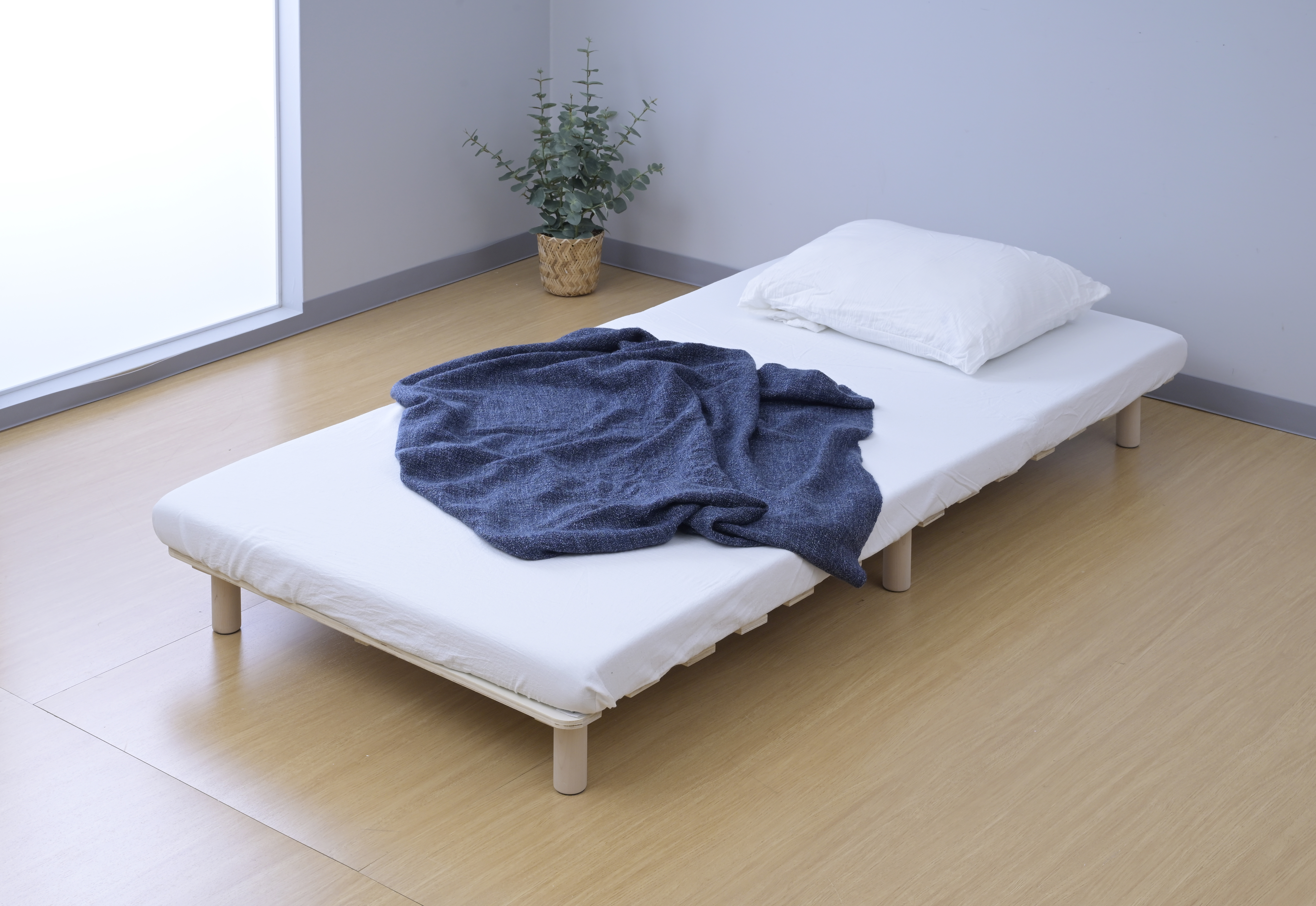 YAMAZEN 脚の高さが変えられるすのこベッド ナチュラル シングル