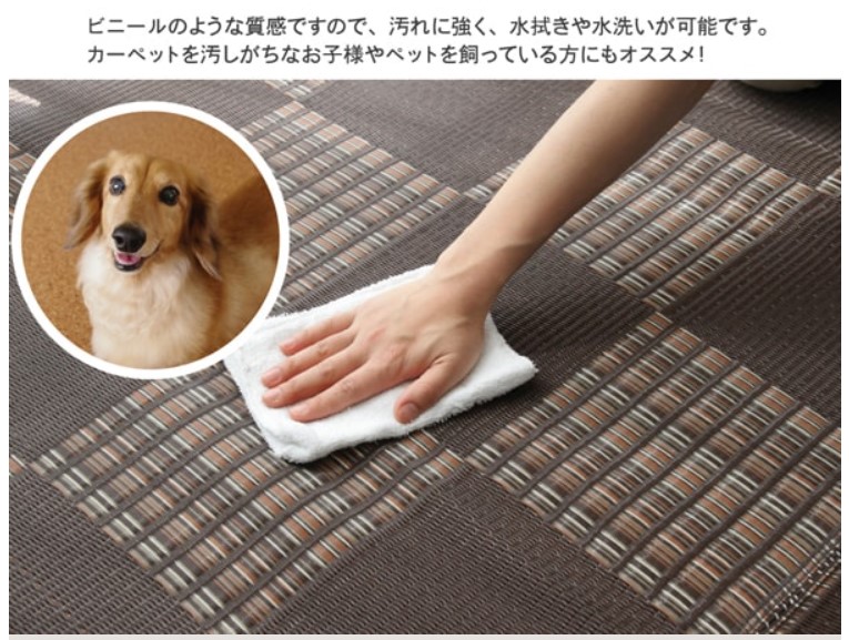 イケヒコ 洗える PPカーペット 『ウィード』 ネイビー 【江戸間4.5畳