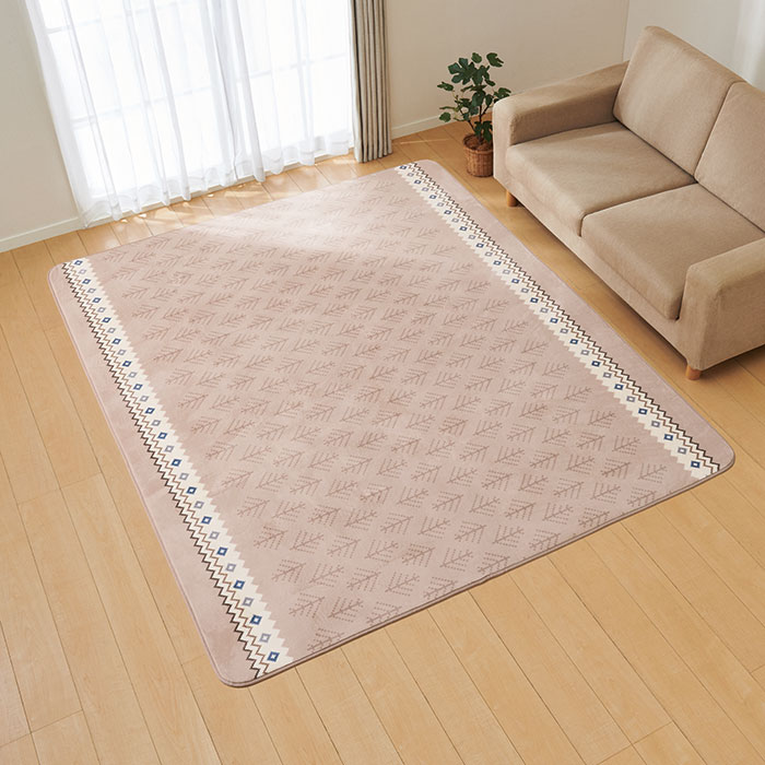 ホームコーディ 洗える フランネルラグ ベージュ 200×240cm | 【公式