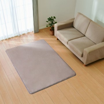 ホームコーディ 極厚・防音 なめらかタッチラグ ベージュ 130×185cm