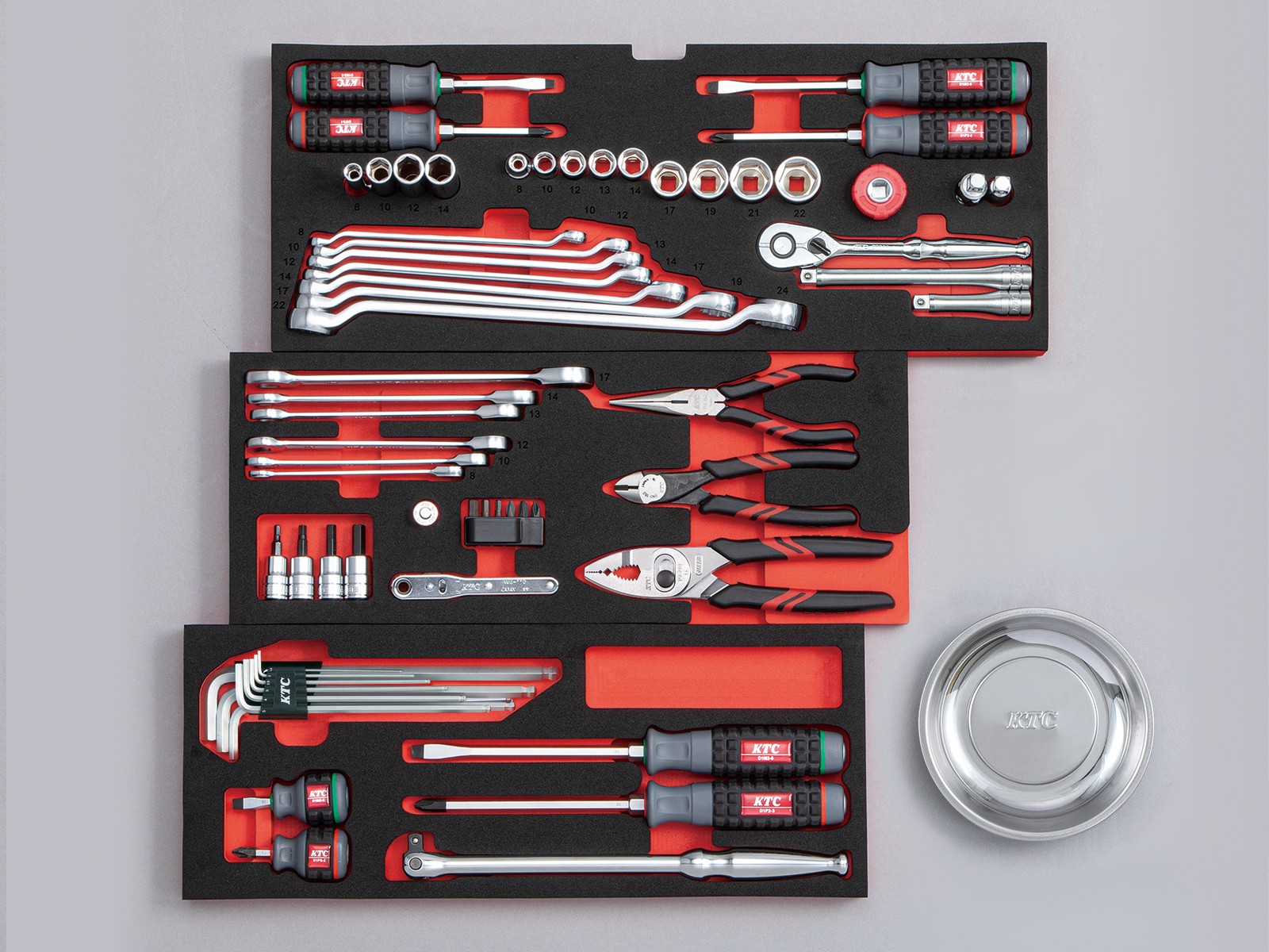 KTC 9.5sq.スタンダードセット【60点】（3段3引出し） SK36626BK