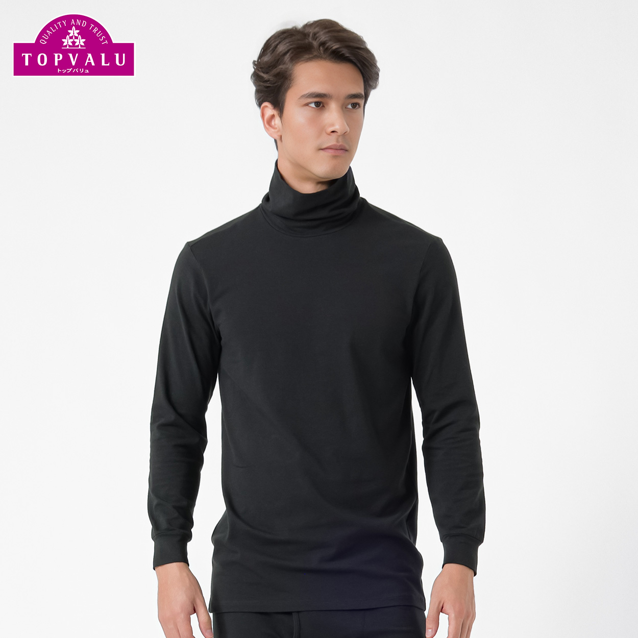 メンズ トップバリュ PEACE FIT WARMコットンブレンドストレッチ 9分袖