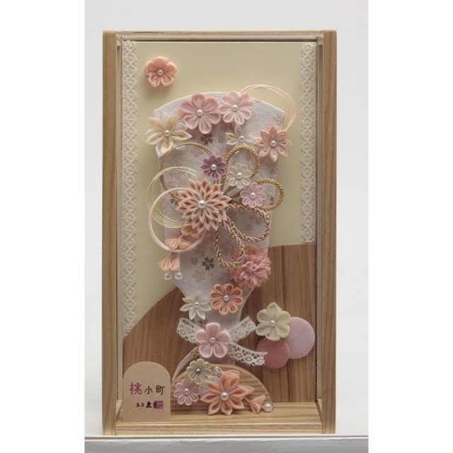 キッチンラック ピンクの花彫刻木製シェルフ薔薇のタイル6枚付き