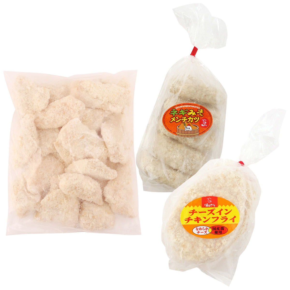 3種のフライセット チーズインチキンフライ （120g×3枚）、ネギみそ
