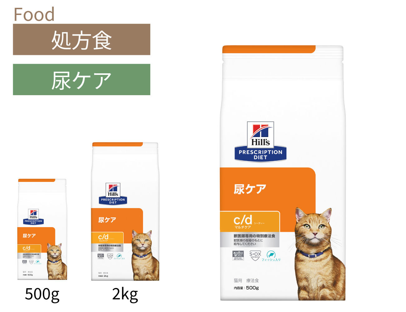ヒルズ 猫用c/dマルチケア 尿ケア フィッシュ入り 500g | 【公式