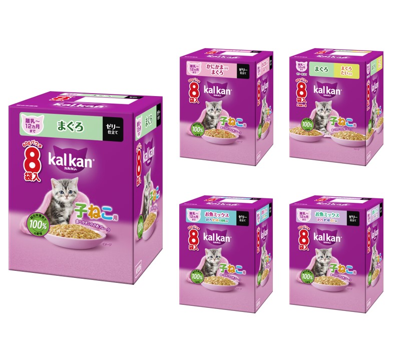 カルカンパウチ 12か月までの子ねこ用 かにかま入りまぐろ 60g×8袋入