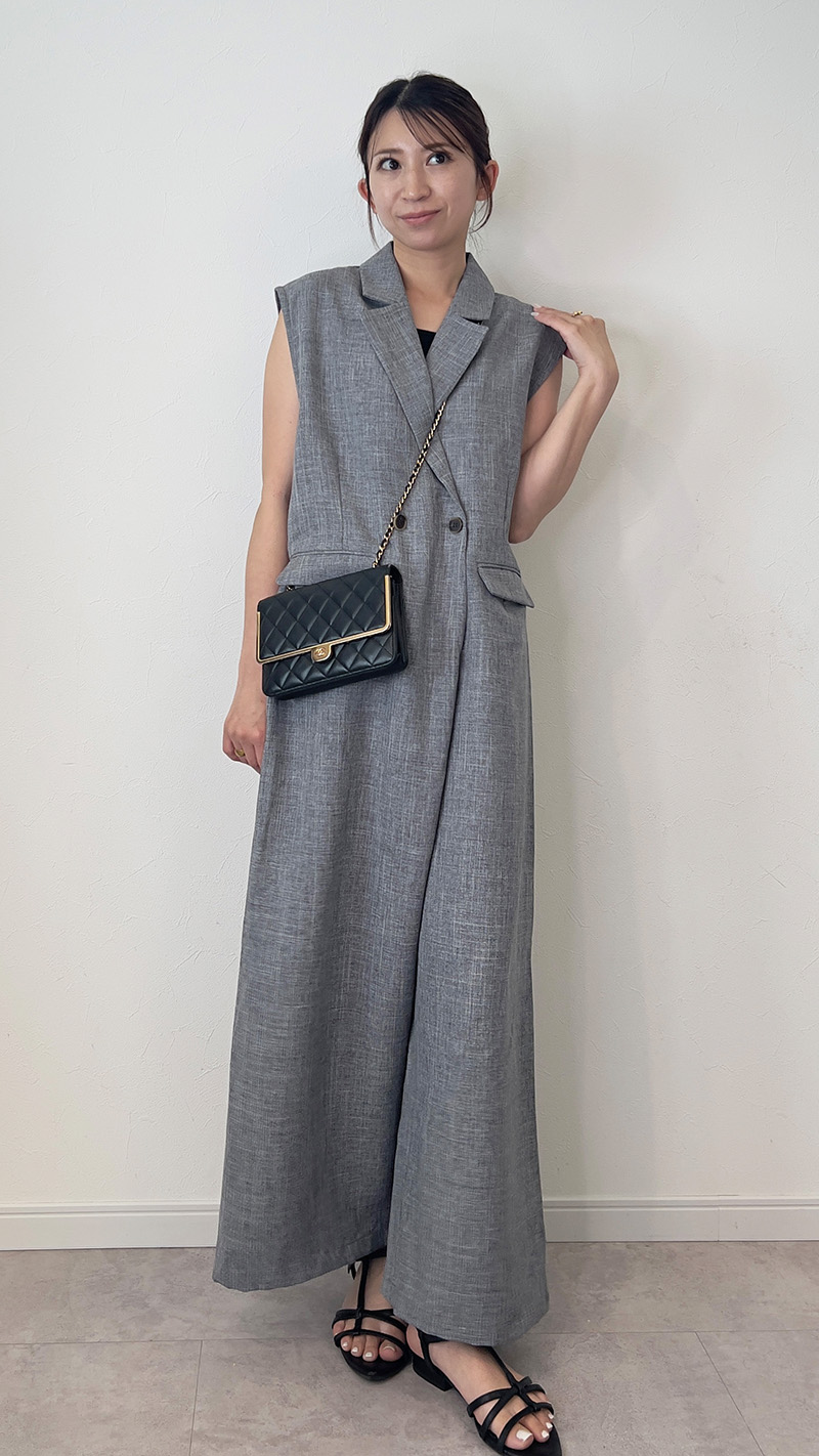 【Max Mara】 Ubiシルク satin-trimmedジャージジャンプスーツ UrbanSmart×rika テーラージャンプスーツ グレー M | 【公式