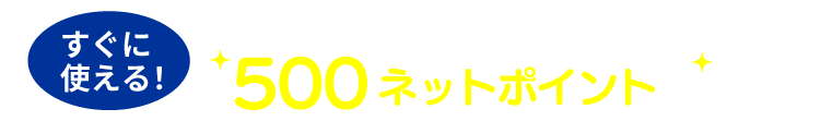 新規会員登録で 500ネットポイント 進呈！
