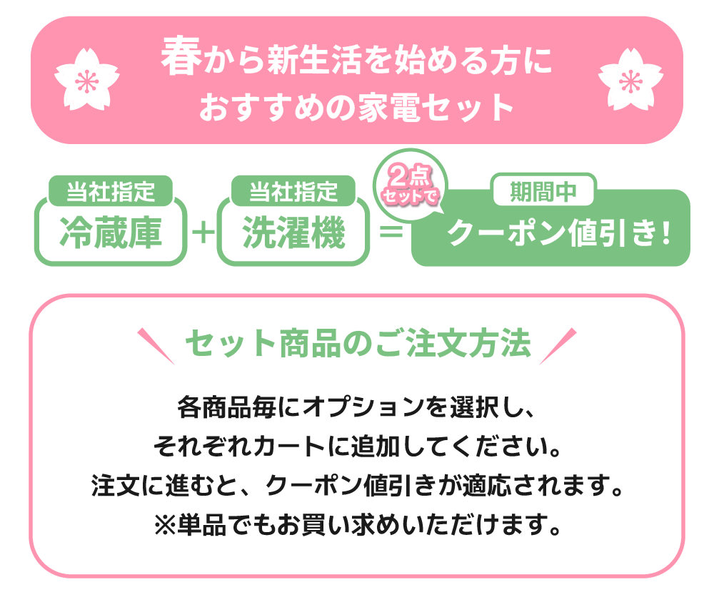 セットでクーポン値引き
