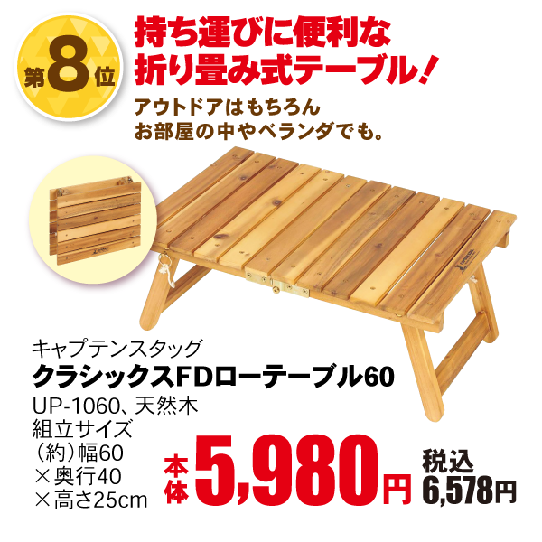 CAPTAIN STAG クラッシクFDローテーブル60
